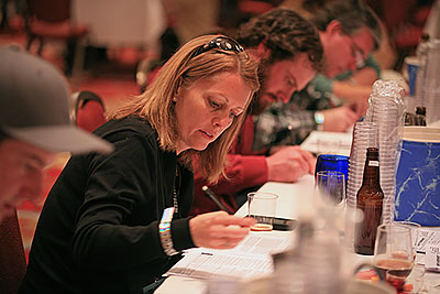 Jill Redding judging the Homebrew Competition