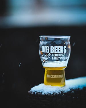 beer taster glass in the snow